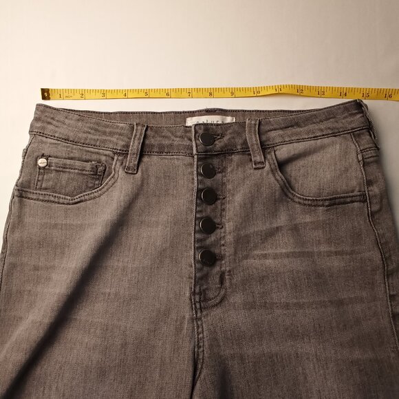 Nature Denim Buttonfly Jeans Size 29/8 High Rise Skinny Leg Grey Color - Picture 7 of 10